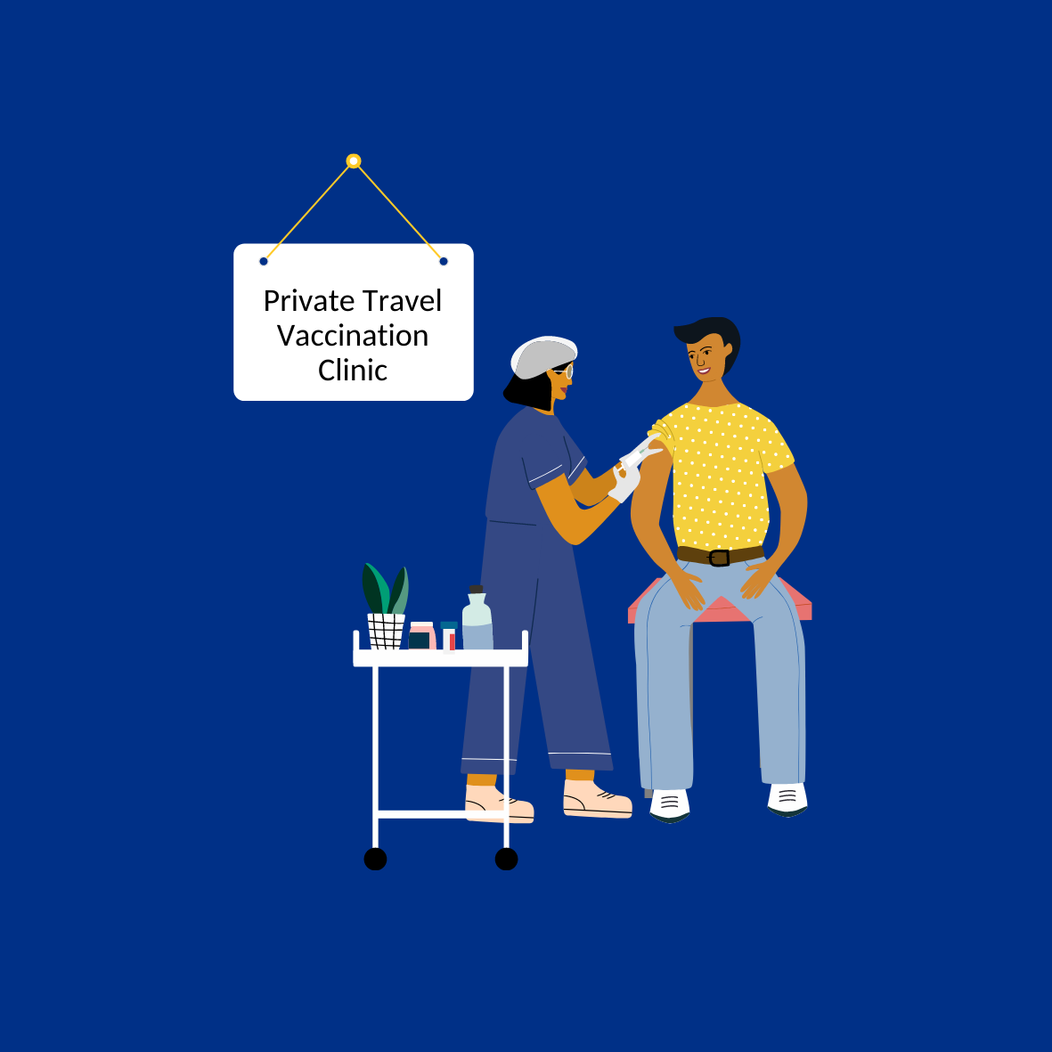 Image of Man Having an Injection at Private Travel Vaccination Clinic