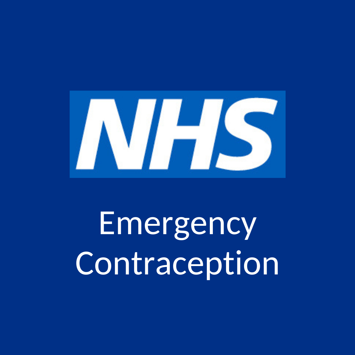 NHS Logo with Words 'Emergency Contraception'