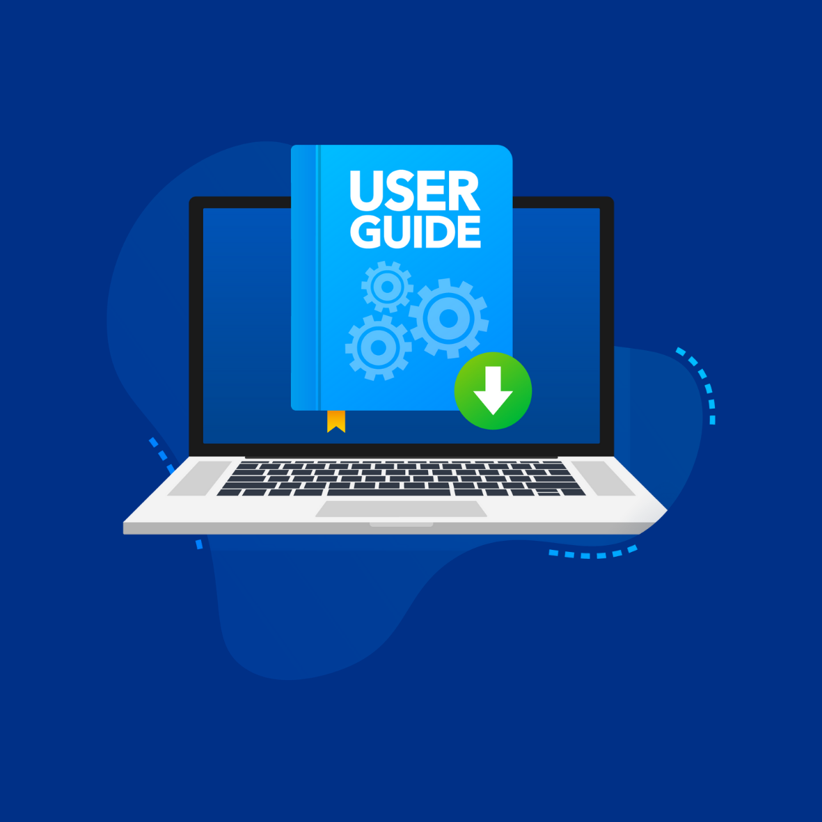 Picture of SystmOnline User Guide on a Laptop