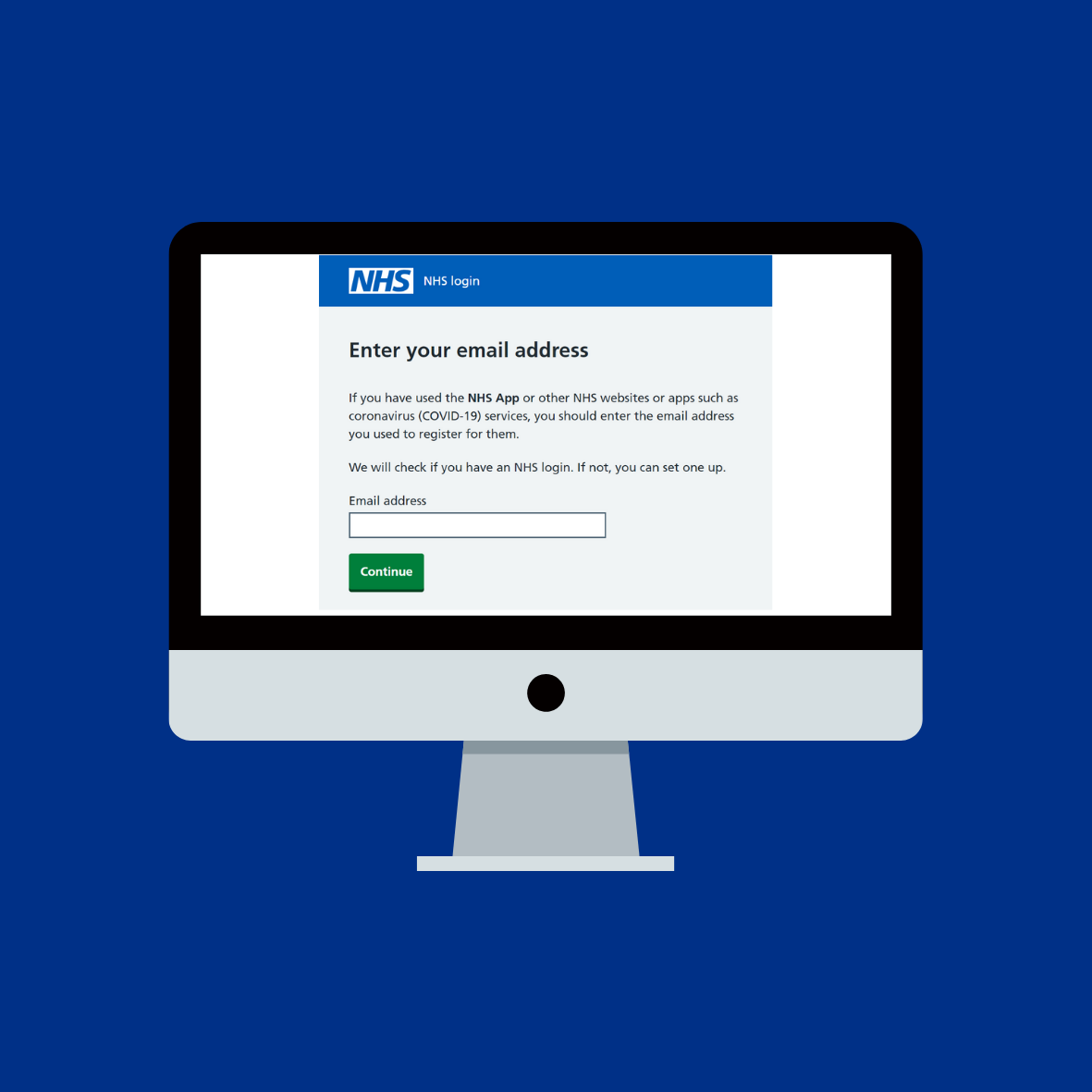Picture of Computer with NHS Account Website Login