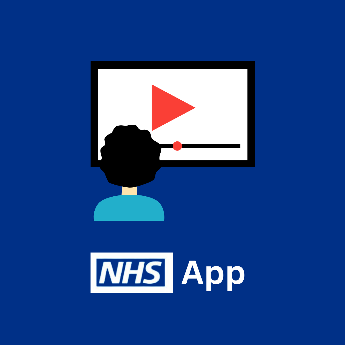 Person watching a You Tube Video about the NHS App