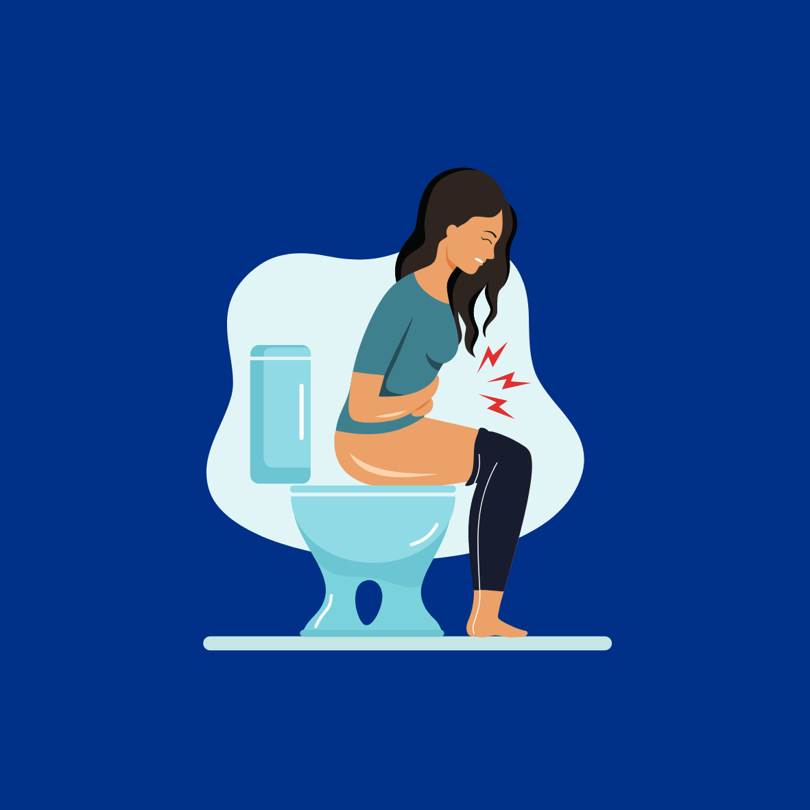 Image Of a Person With Constipation Sat on The Toilet