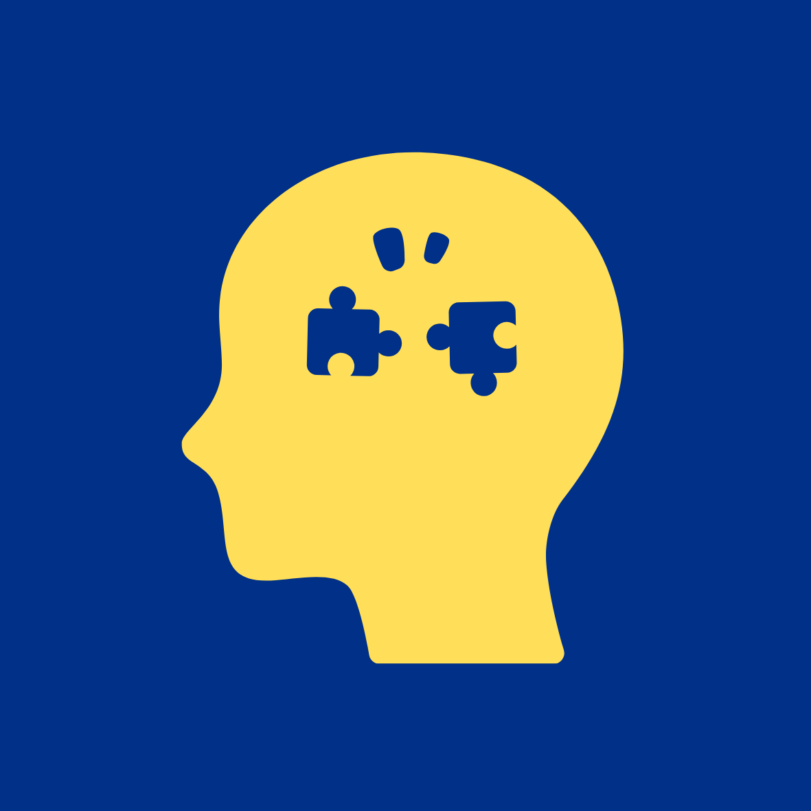 Outline of Head with 2 Jigsaw Pieces