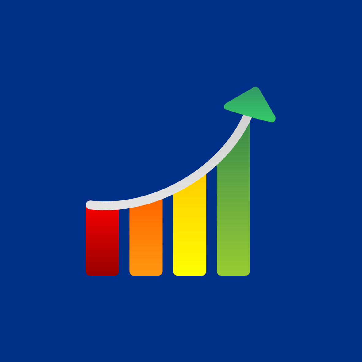 Image of Bar Chart With Arrow Pointing Upwards