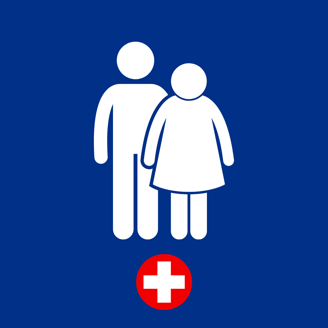 Icon Showing Man and Woman and Red Circle With White Cross
