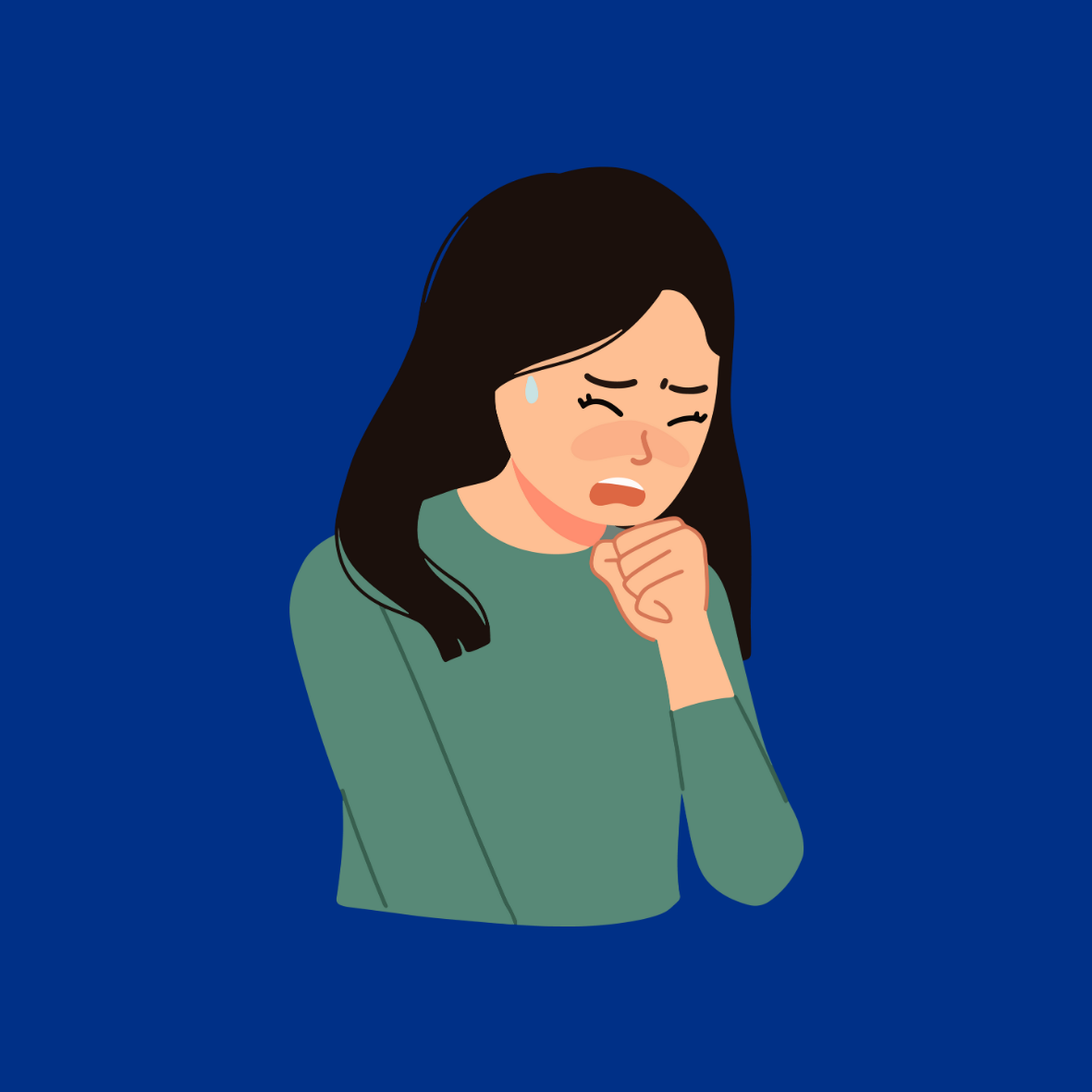 Image of a Ladt Coughing