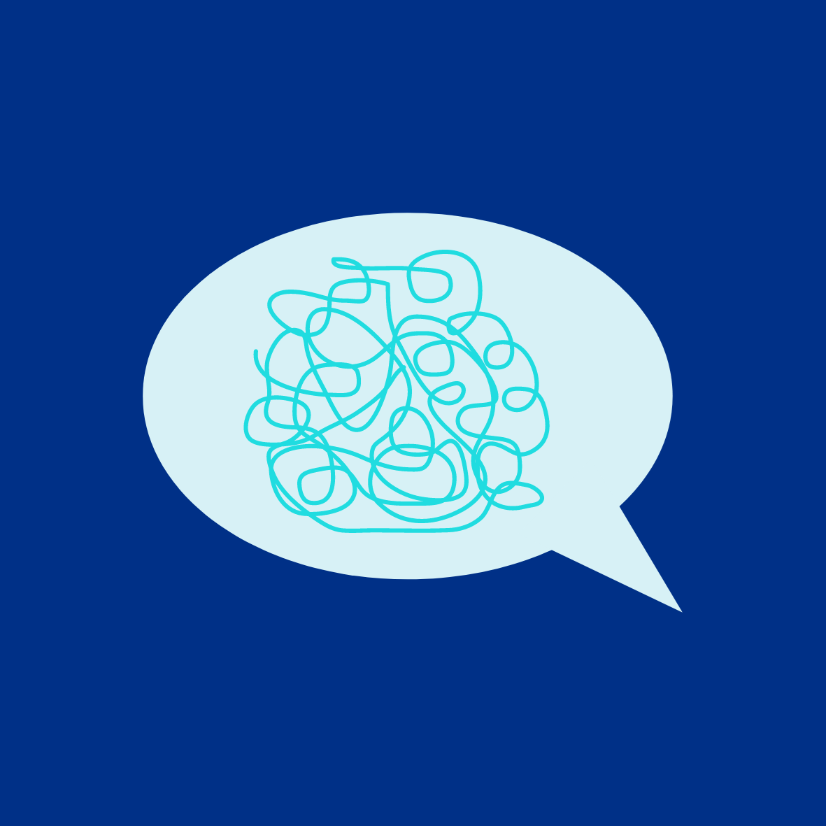 Speech Bubble with Scrambled Lines Inside To Represent Anxiety
