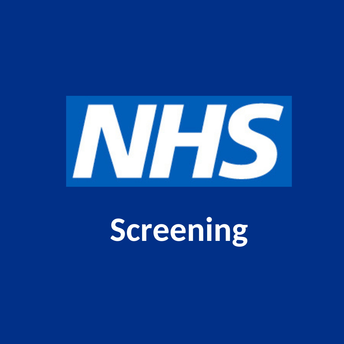 NHS Logo and Word 'Screening'